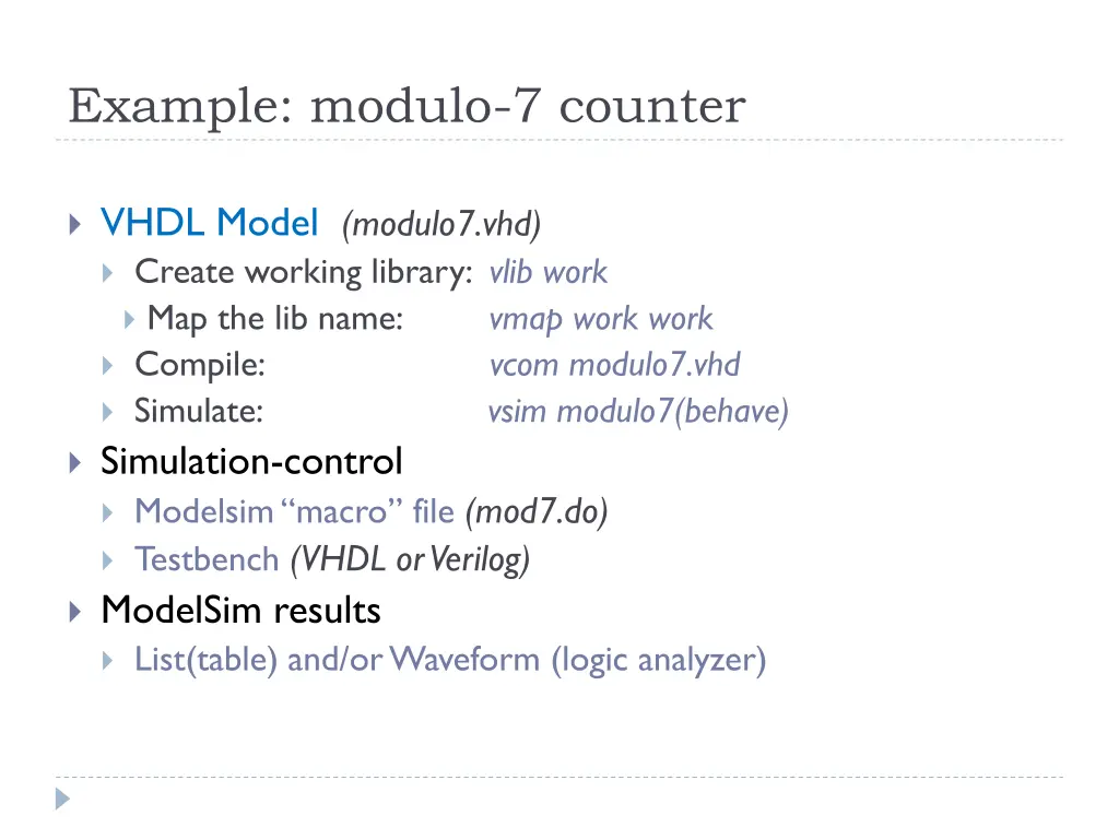 example modulo 7 counter