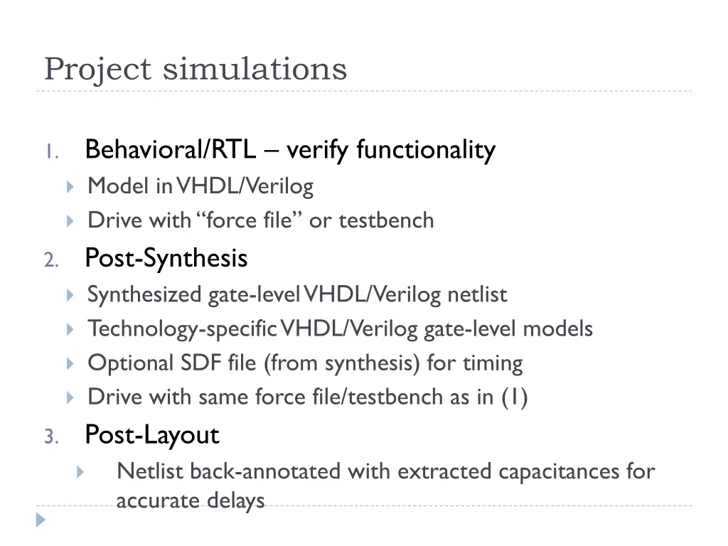 project simulations