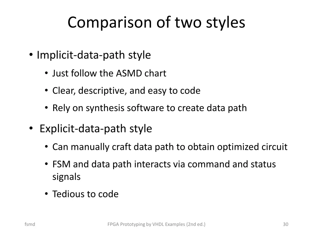 comparison of two styles