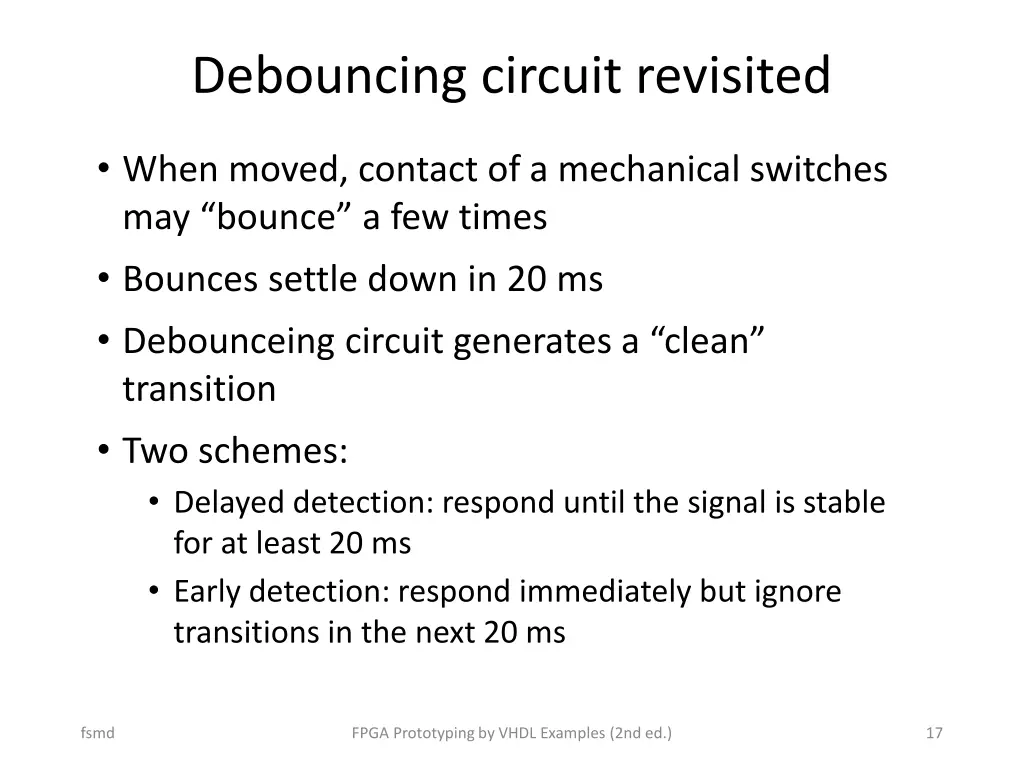 debouncing circuit revisited