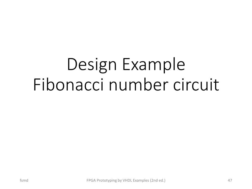 design example fibonacci number circuit