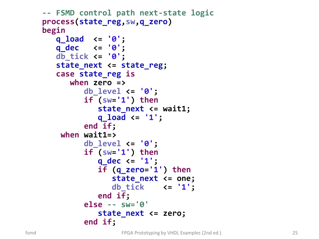 fsmd control path next state logic process state