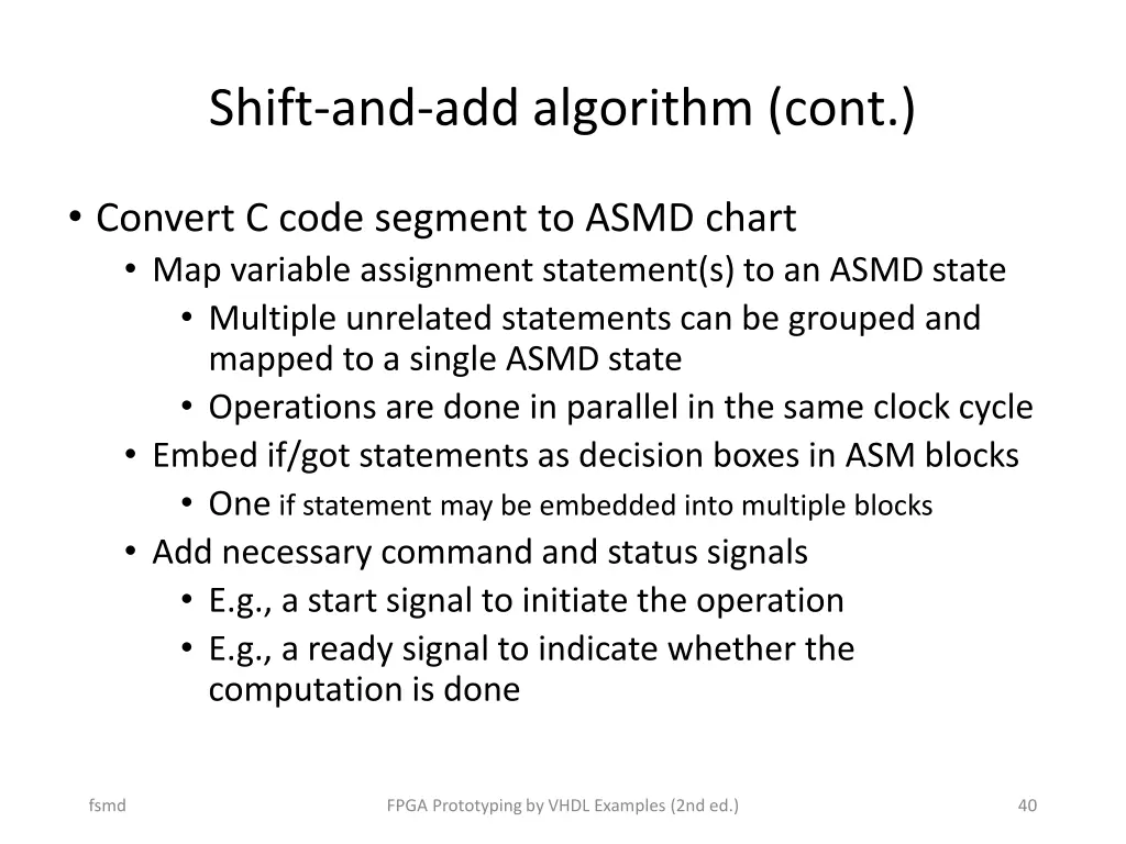 shift and add algorithm cont 4