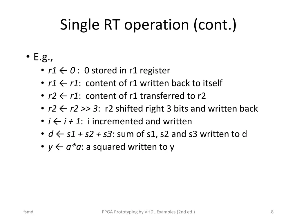 single rt operation cont