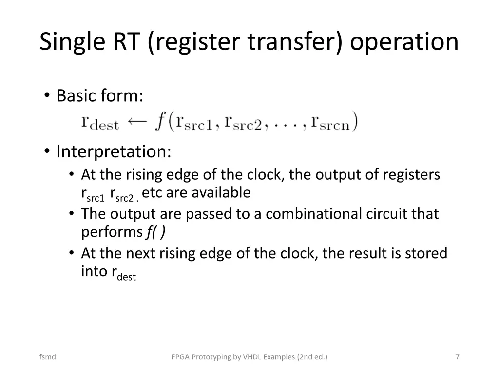 single rt register transfer operation