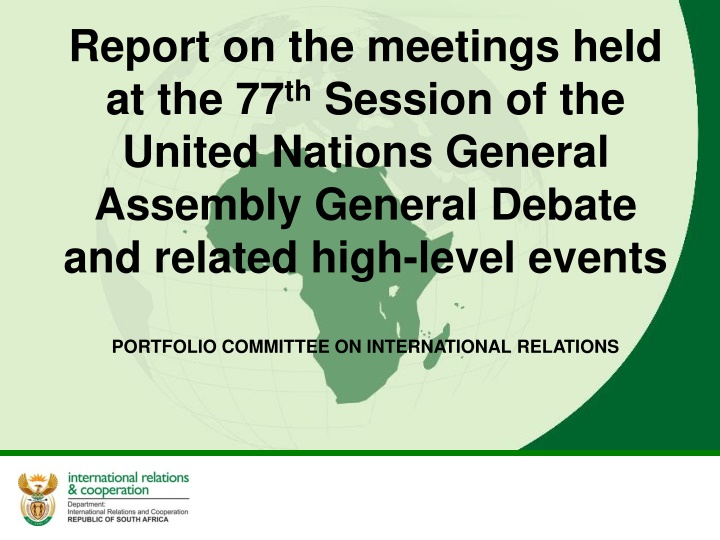 report on the meetings held at the 77 th session