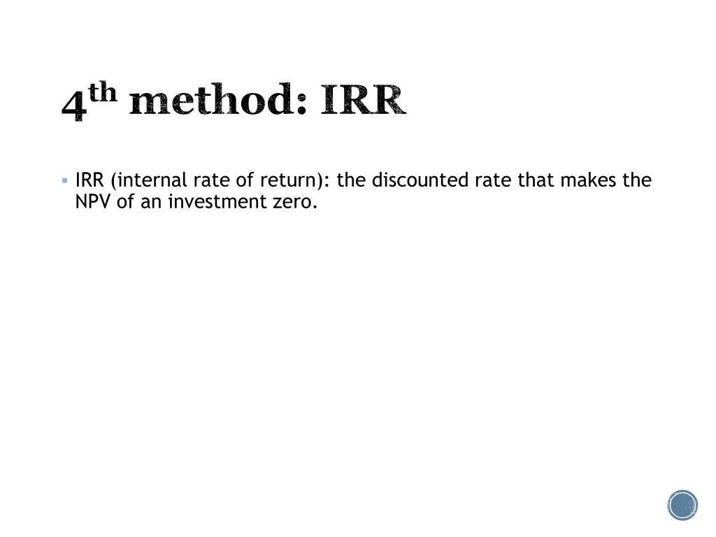 4 th method irr