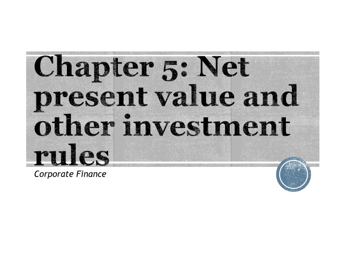 chapter 5 net present value and other investment