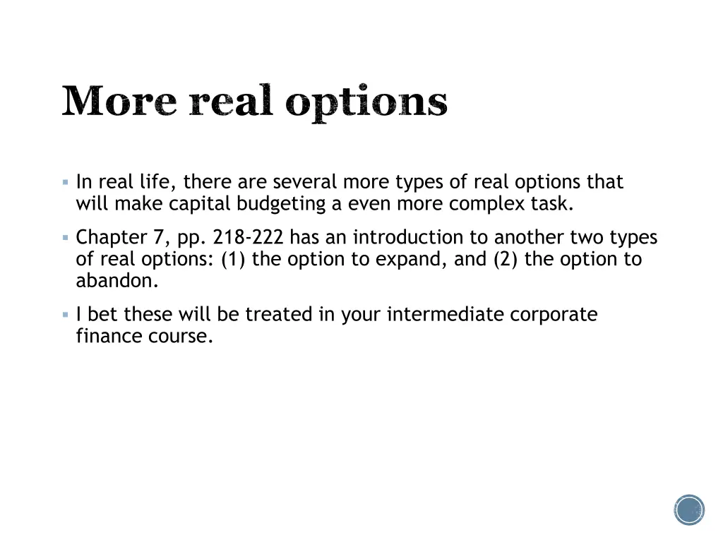 more real options