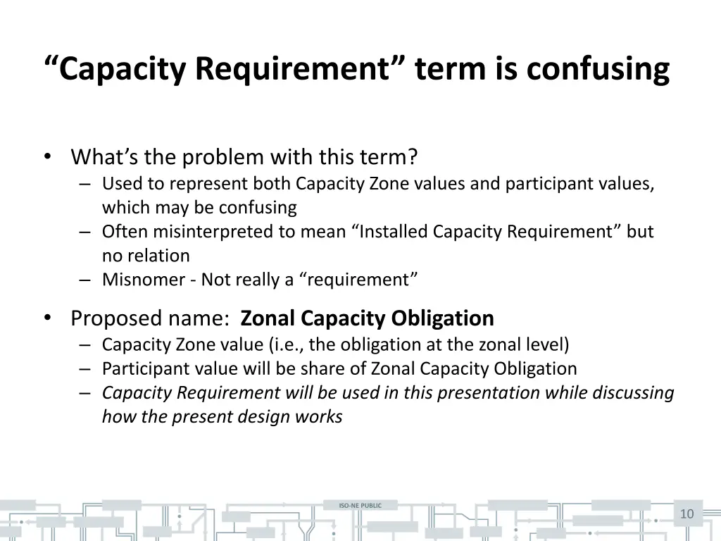 capacity requirement term is confusing