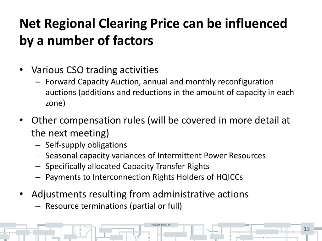 net regional clearing price can be influenced