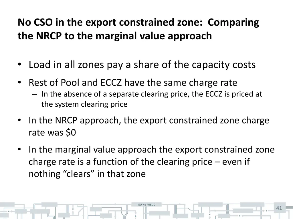 no cso in the export constrained zone comparing