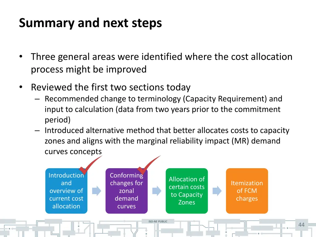 summary and next steps