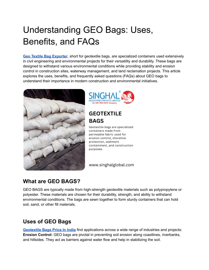 understanding geo bags uses benefits and faqs