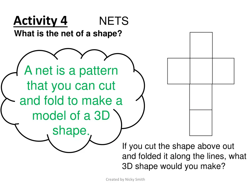 activity 4 nets what is the net of a shape