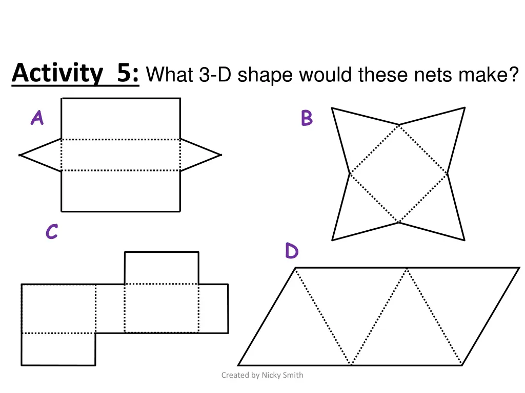 activity 5 what 3 d shape would these nets make