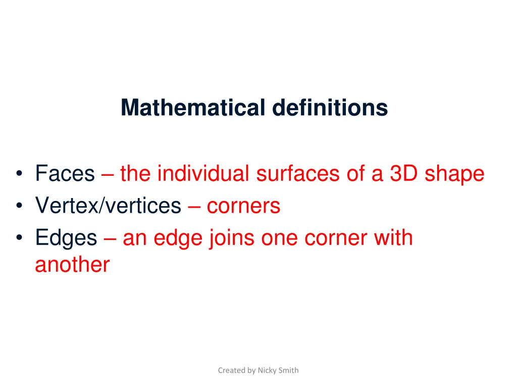 mathematical definitions