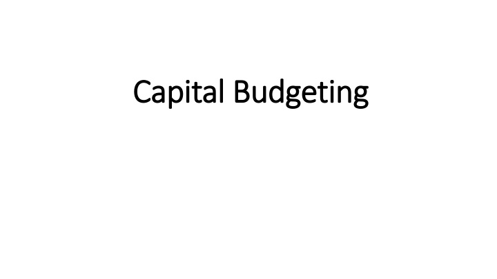 capital budgeting capital budgeting