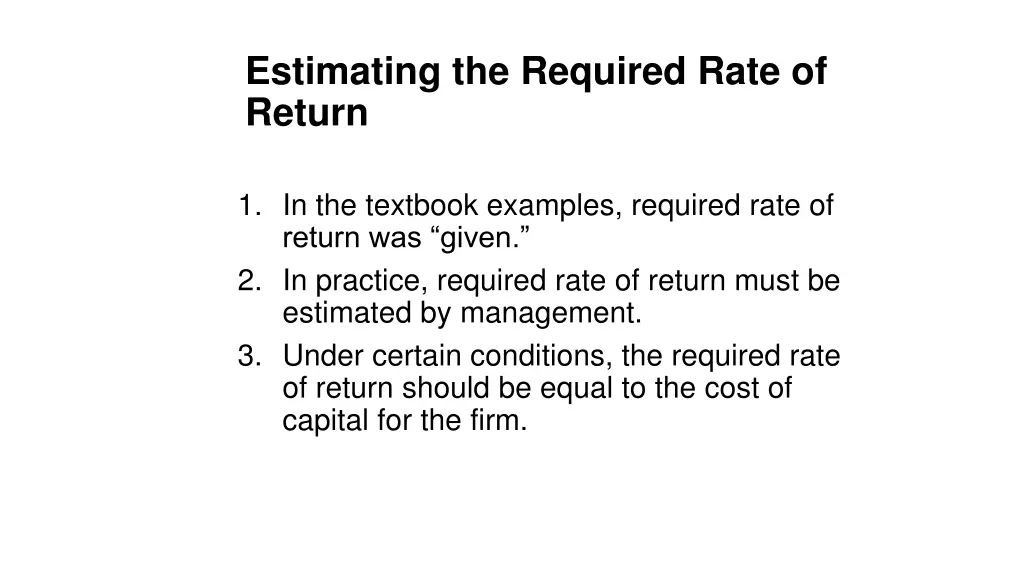 estimating the required rate of return