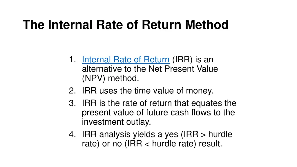 the internal rate of return method 1