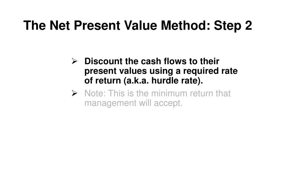 the net present value method step 2