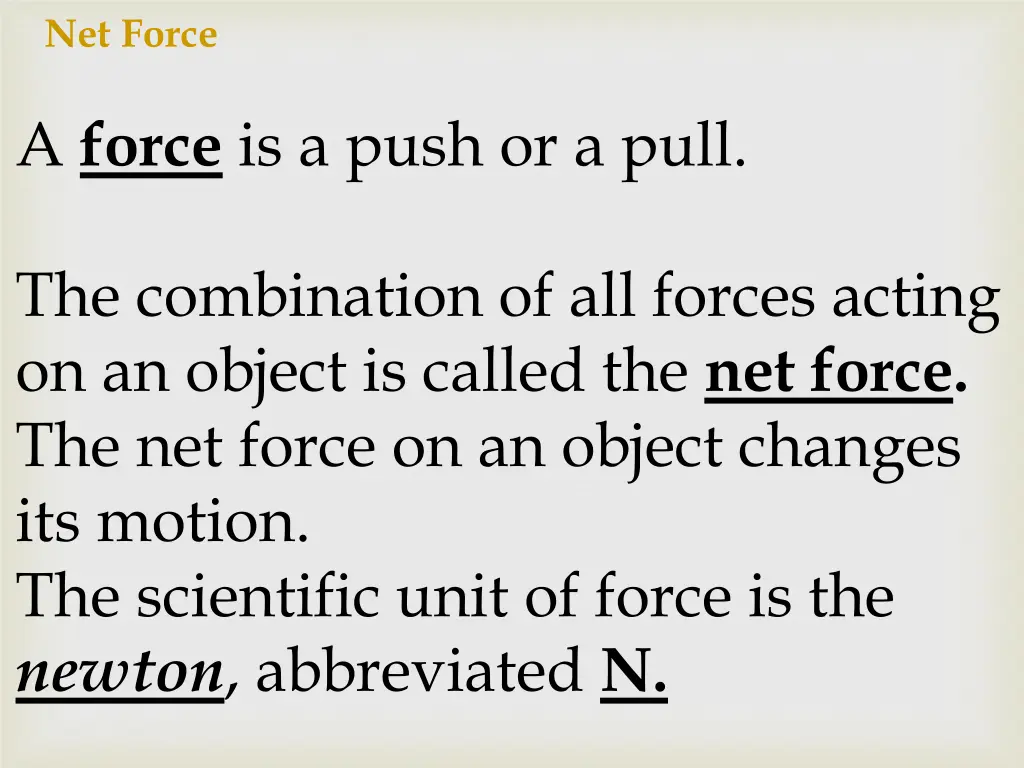 net force