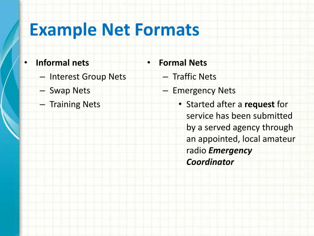 example net formats