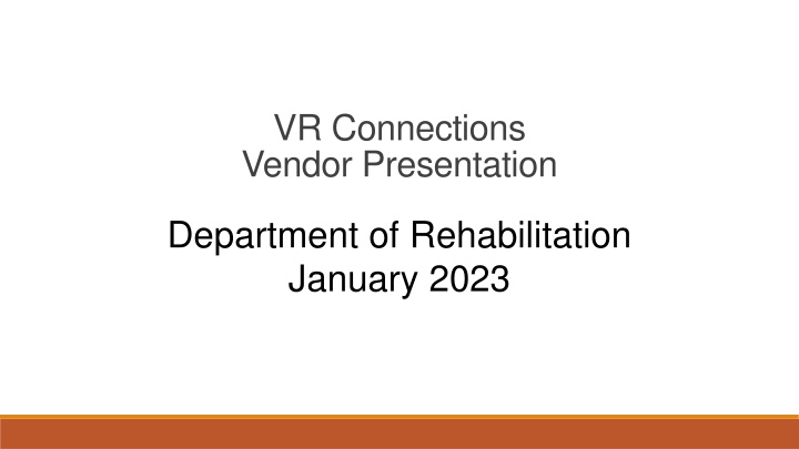 vr connections vendor presentation