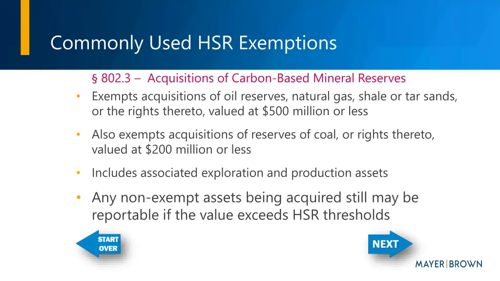 commonly used hsr exemptions 2