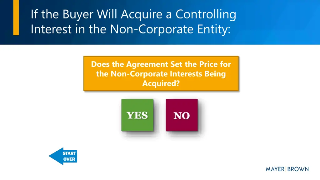 if the buyer will acquire a controlling interest