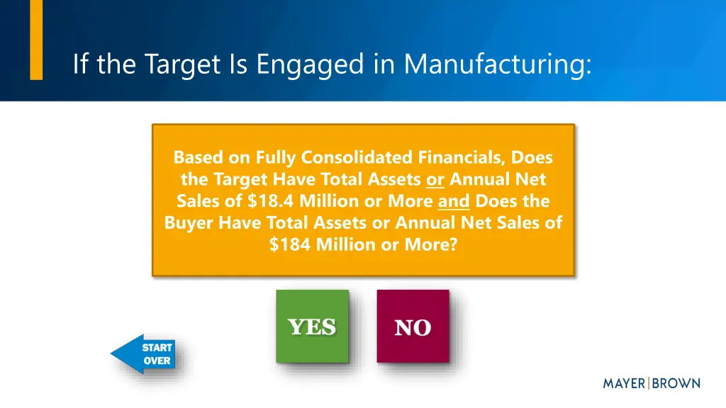 if the target is engaged in manufacturing