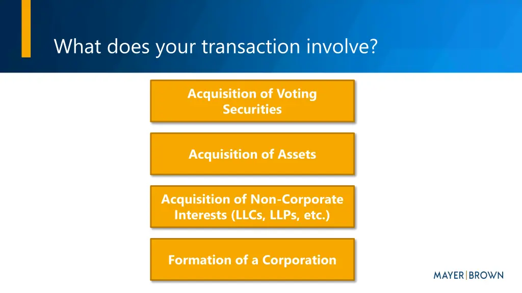 what does your transaction involve