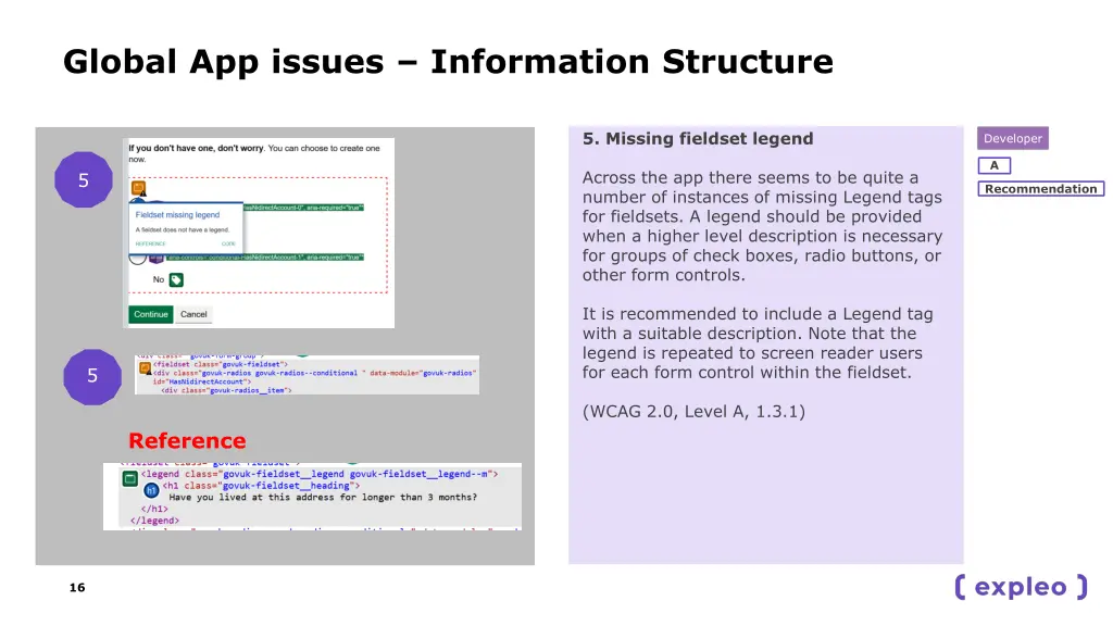 global app issues information structure