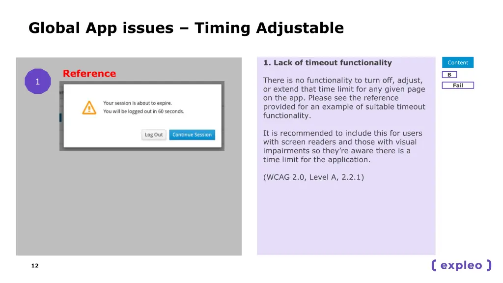 global app issues timing adjustable