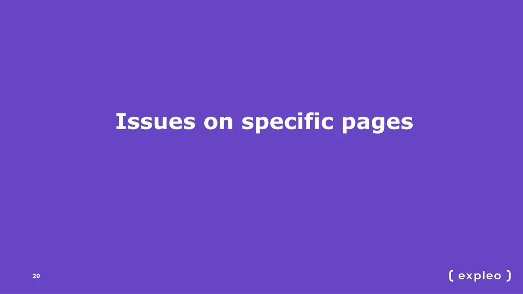 issues on specific pages