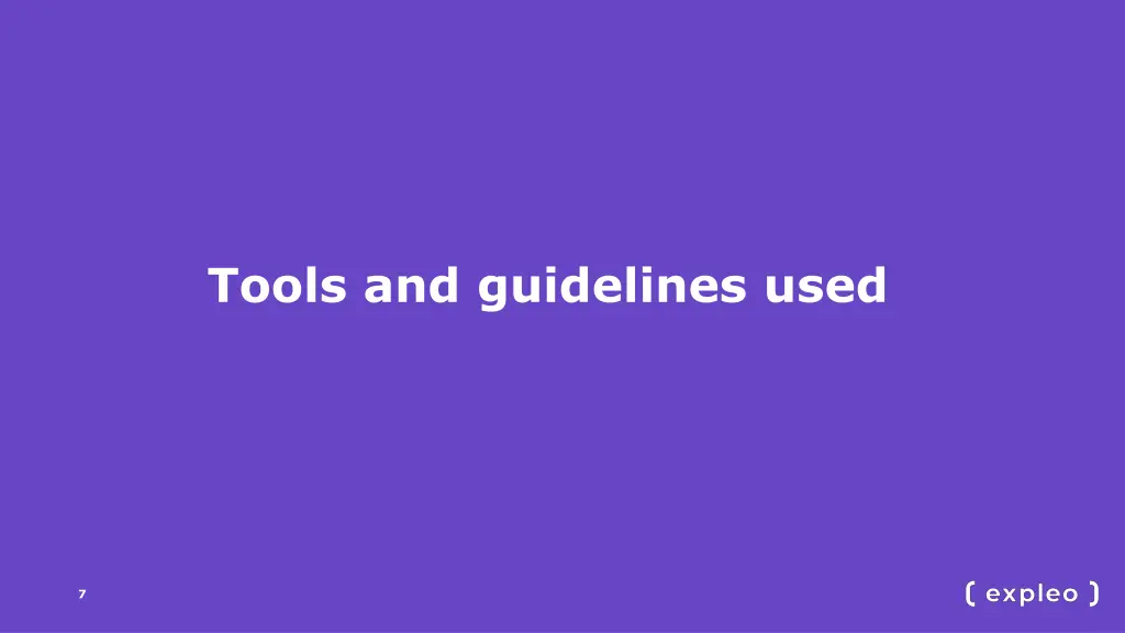 tools and guidelines used