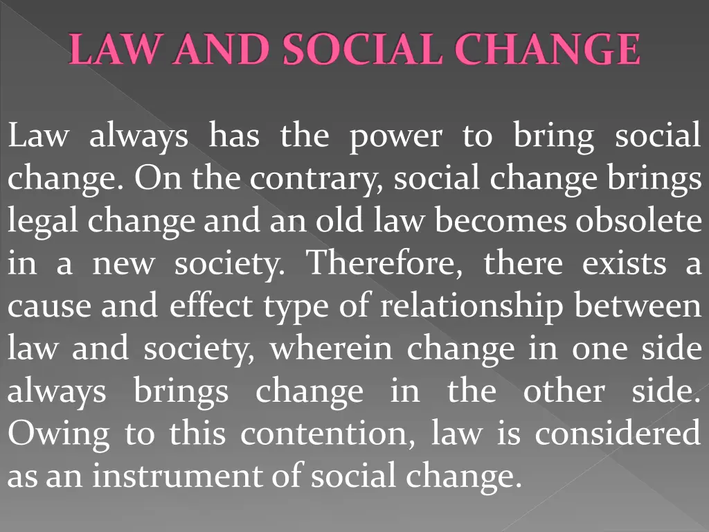 law and social change