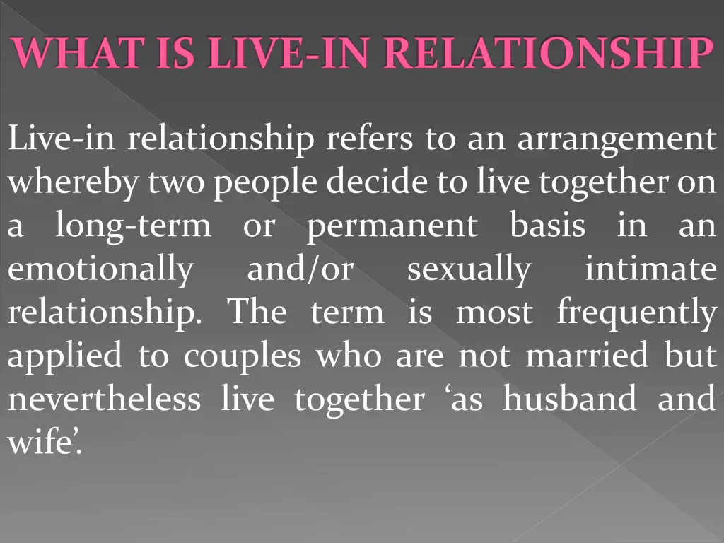 what is live in relationship