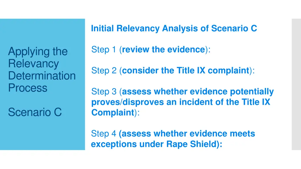 initial relevancy analysis of scenario c