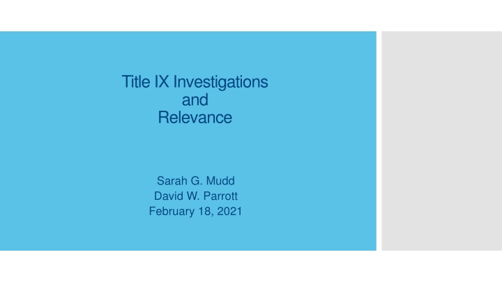 title ix investigations and relevance