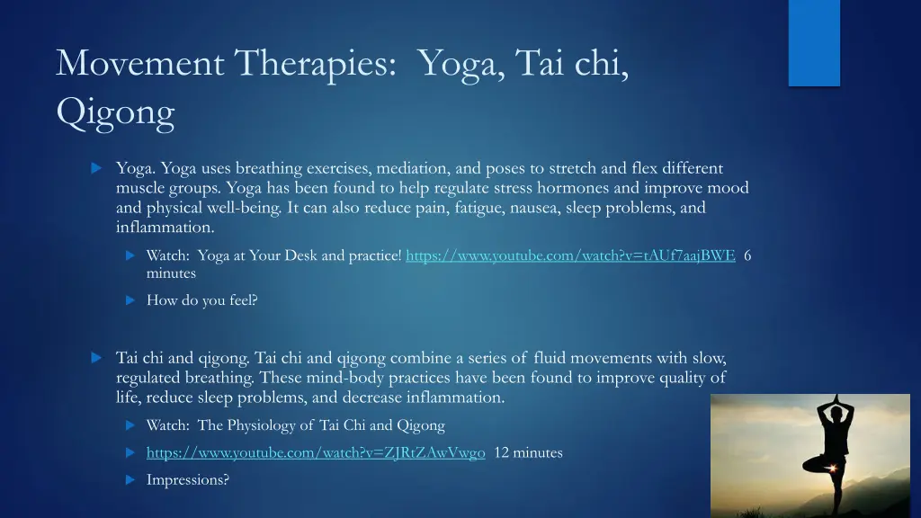 movement therapies yoga tai chi qigong