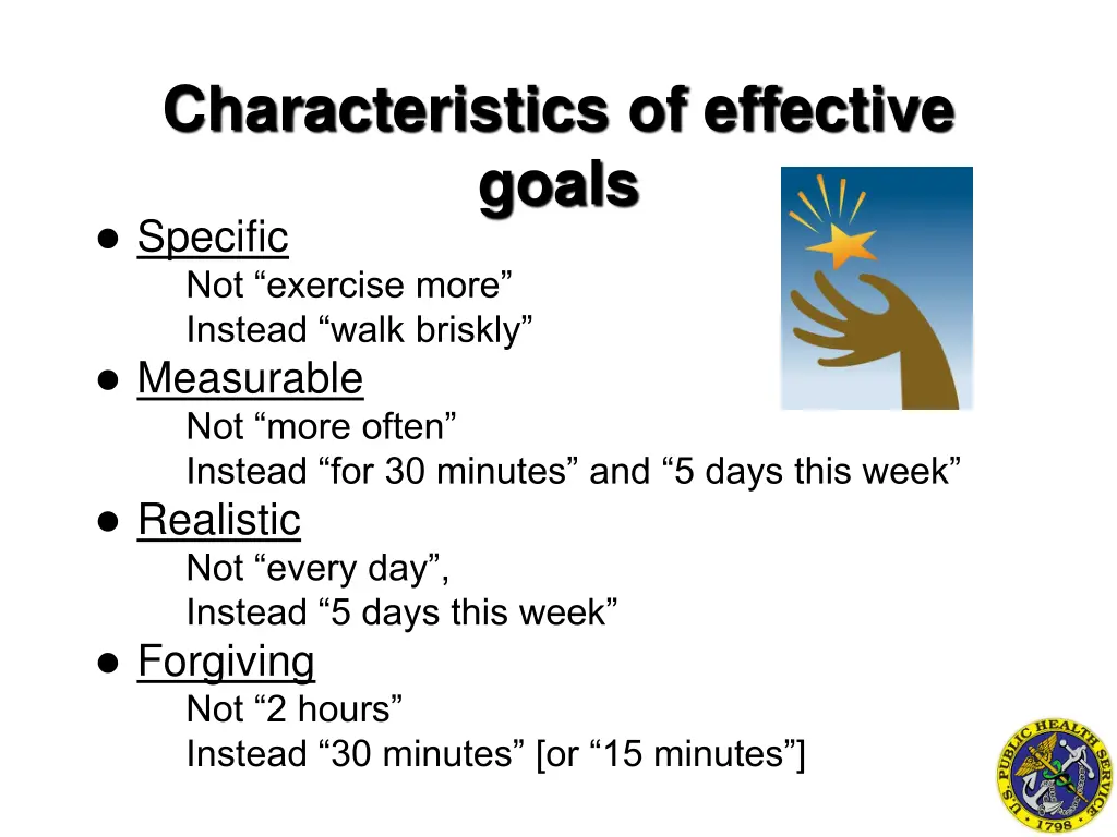 characteristics of effective goals specific