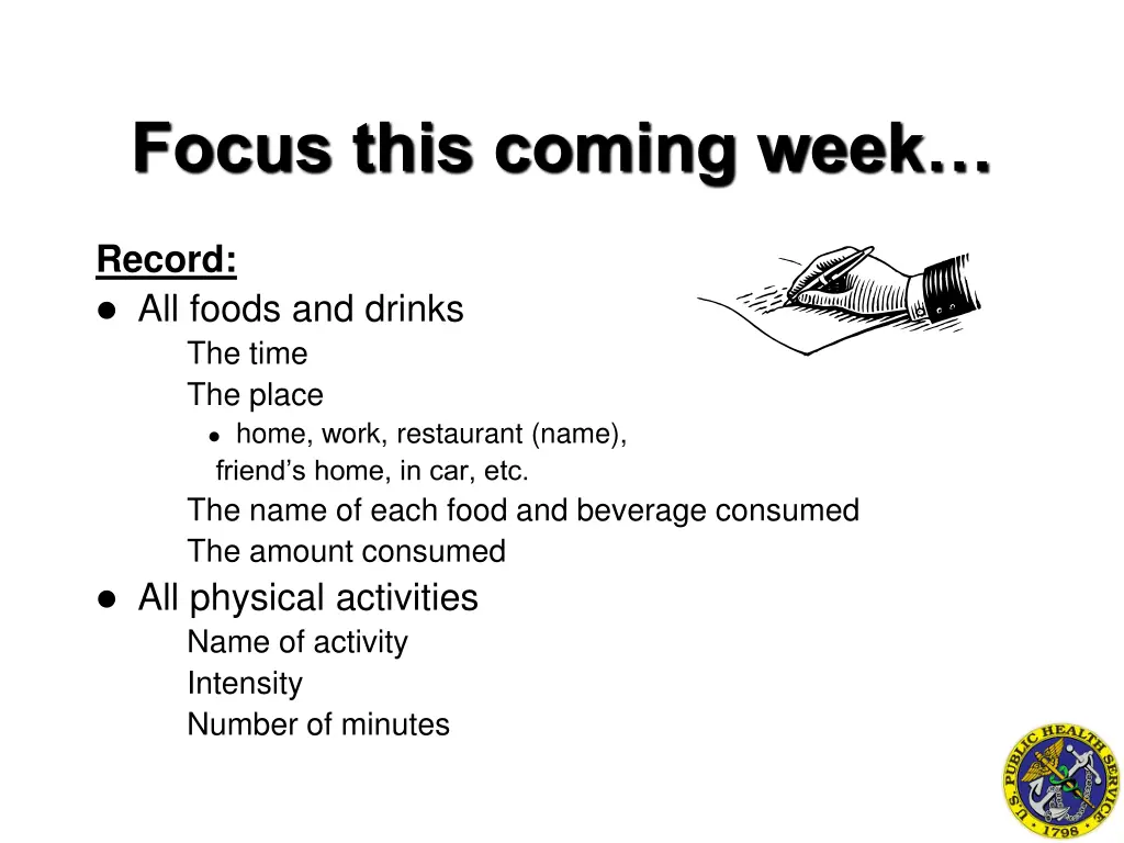 focus this coming week