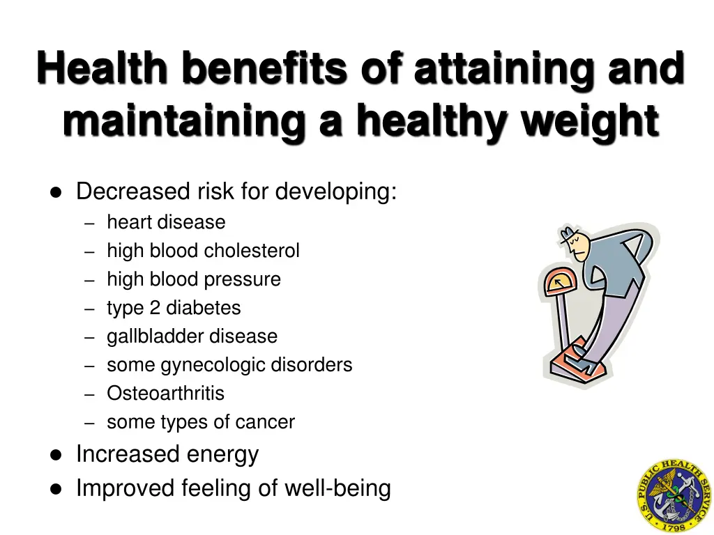 health benefits of attaining and maintaining