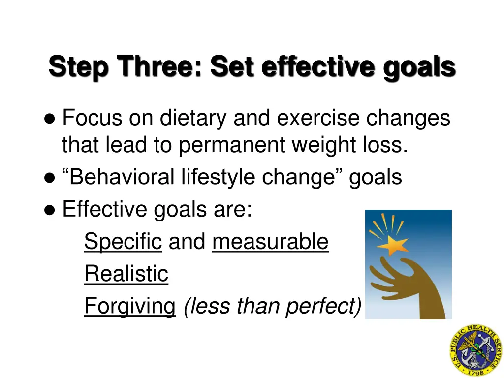 step three set effective goals