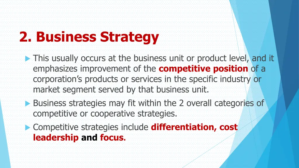 2 business strategy