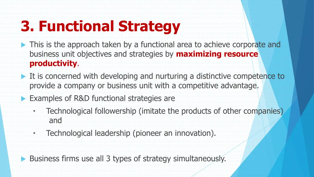 3 functional strategy