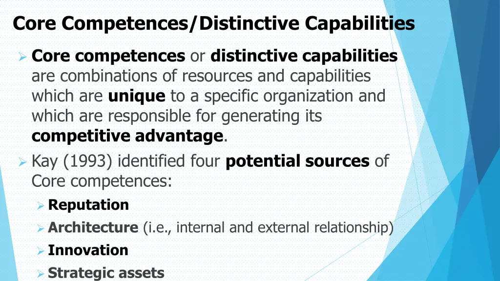 core competences distinctive capabilities