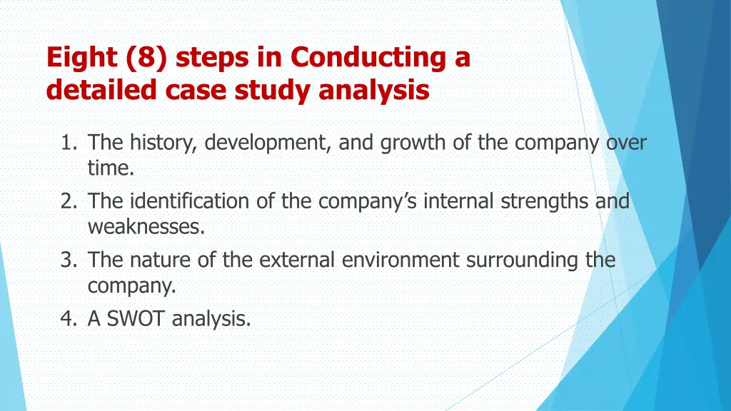 eight 8 steps in conducting a detailed case study