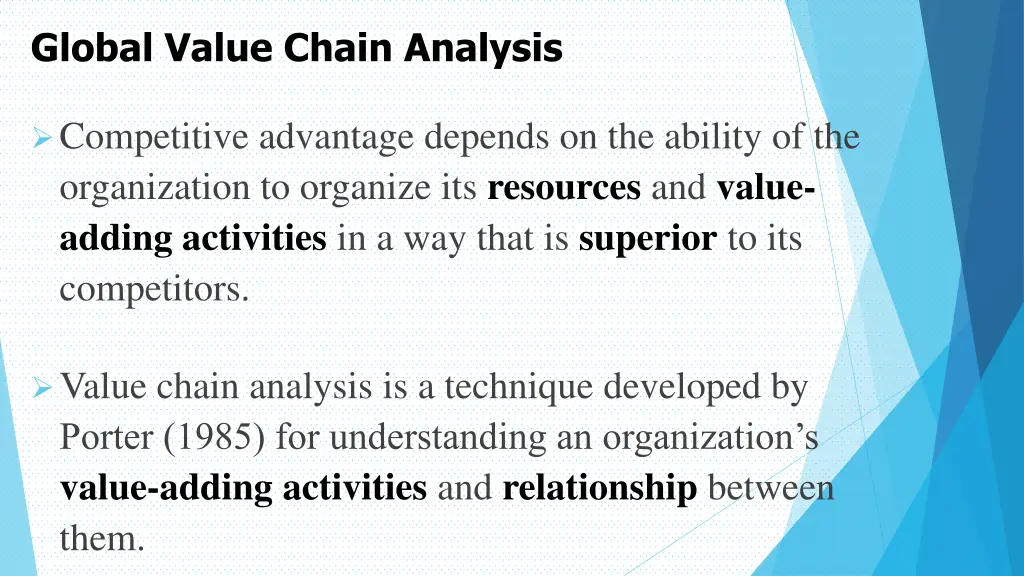 global value chain analysis